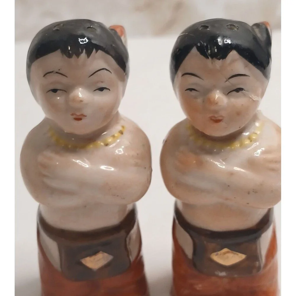 RARE Vintage Made in Japan Native American / Indian Salt & Pepper Shakers
